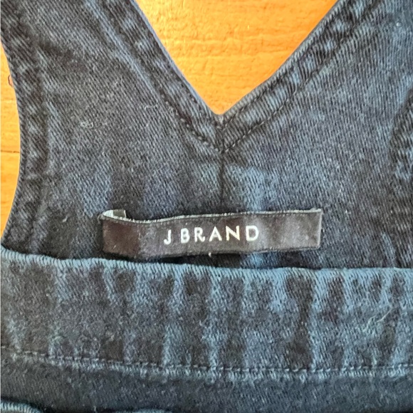 J BRAND Womens Denim dark blue Wash Slim Jumpsuit Overalls Size Medium Cropped - Picture 3 of 5